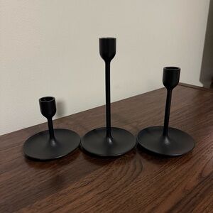 IKEA Black Candlestick Holders